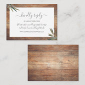 Carte D'accompagnement Aquarelle botanique Site Mariage de bois RSVP (Devant / Derrière)