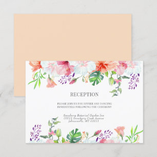Carte D'accompagnement Aquarelle botanique tropicale Mariage floral