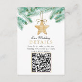 Carte D'accompagnement Aquarelle Bouges de pin Noël Mariage d'hiver QR (Devant)
