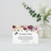 Carte D'accompagnement Aquarelle Bourgogne Rustique Fleurs et gouttes d'o (Debout devant)