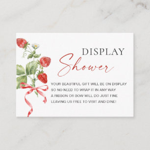 Carte D'accompagnement Aquarelle branchée Fraise nuptiale douche