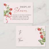 Carte D'accompagnement Aquarelle branchée Fraise nuptiale douche (Devant / Derrière)