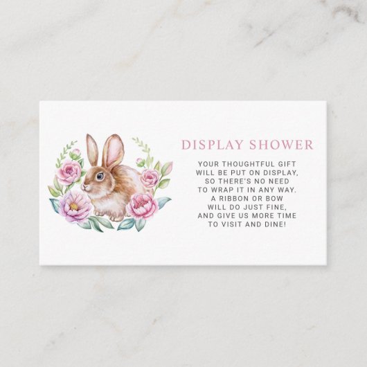 Carte D'accompagnement Aquarelle Bunny Floral Wreath Display douche (Devant)