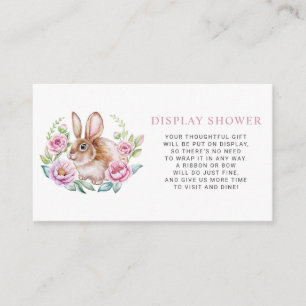 Carte D'accompagnement Aquarelle Bunny Floral Wreath Display douche