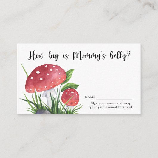 Carte D'accompagnement Aquarelle champignons - Quelle taille a le ventre (Devant)