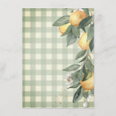 Carte D'accompagnement Aquarelle Citron vert Plaid (Dos)