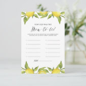 Carte D'accompagnement Aquarelle Citron vert Quel âge avait la maman (Debout devant)