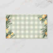 Carte D'accompagnement Aquarelle Citrons Baby shower vert (Dos)