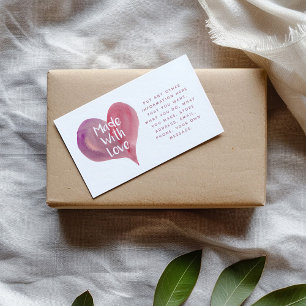 Carte D'accompagnement Aquarelle coeur fait d'amour Liens sociaux