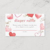 Carte D'accompagnement Aquarelle Coeurs Fille Baby shower Déchets Raffle (Devant)