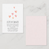 Carte D'accompagnement Aquarelle Coeurs fille Baby shower écran douche (Devant / Derrière)