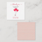 Carte D'accompagnement Aquarelle Coeurs Merci de douche nuptiale (Devant / Derrière)