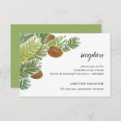 Carte D'accompagnement Aquarelle cônes de la branche de pin vert (Devant / Derrière)