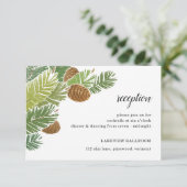 Carte D'accompagnement Aquarelle cônes de la branche de pin vert (Debout devant)