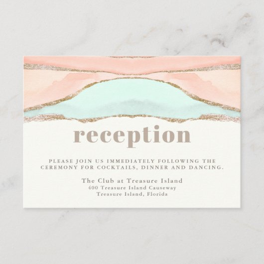 Carte D'accompagnement Aquarelle Côtière Artistique Réception Abstraite (Devant)