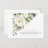 Carte D'accompagnement Aquarelle Crème Blanche Fleur Raffin (Devant / Derrière)