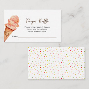 Carte D'accompagnement Aquarelle Crème glacée Baby shower Déchets Raffin