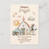 Carte D'accompagnement Aquarelle Cute Animaux de ferme Raffle Diapper (Devant)