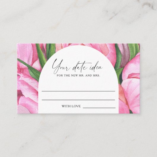 Carte D'accompagnement Aquarelle - Date nuit idées \ Date pot (Devant)