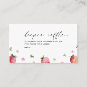 Carte D'accompagnement Aquarelle de fraise baby shower tombole de couche