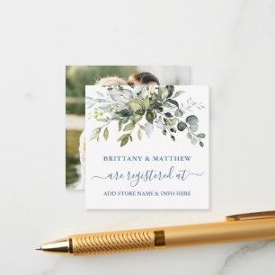 Carte D'accompagnement Aquarelle de verdure Registre Photo Dusty Blue