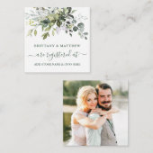 Carte D'accompagnement Aquarelle de verdure Registre photo Sage vert (Devant / Derrière)