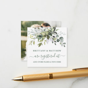 Carte D'accompagnement Aquarelle de verdure Registre photo Sage vert
