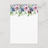 Carte D'accompagnement Aquarelle de vin bleu marine Mariage floral (Dos)