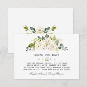 Carte D'accompagnement Aquarelle délicate Baby shower floral blanc (Devant / Derrière)