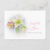 Carte D'accompagnement Aquarelle d'hellébore détails de mariage printanie (Dos)