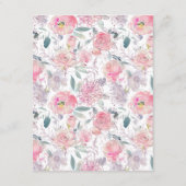 Carte D'accompagnement Aquarelle Doodle Floral Mariage Détails de l'invit (Dos)