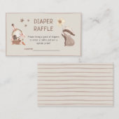 Carte D'accompagnement Aquarelle douce Boho Raffle de couche animale (Devant / Derrière)