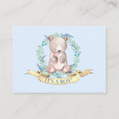 Carte D'accompagnement Aquarelle Douce Ours Bleu Teddy Apportez Un Livre (Dos)