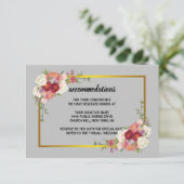 Carte D'accompagnement Aquarelle Dusty Gris Or Blush Peach Mariage Enc (Debout devant)