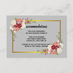 Carte D'accompagnement Aquarelle Dusty Gris Or Blush Peach Mariage Enc