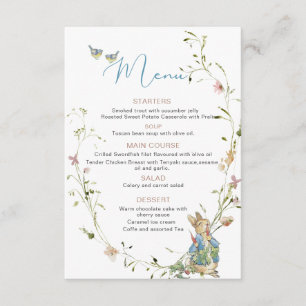 Carte D'accompagnement Aquarelle élégant Fleur sauvage Peter Rabbit bébé 