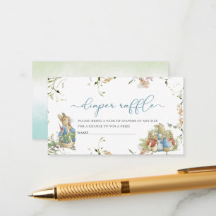 Carte D'accompagnement Aquarelle Elegant fleur sauvage Peter Rabbit bébé
