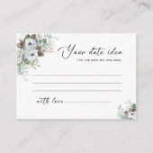 Carte D'accompagnement Aquarelle Élégante Hiver Anémones fleurs nuptiale (Devant)