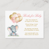 Carte D'accompagnement Aquarelle Eléphant Ballons de douche Livres pour b (Devant)