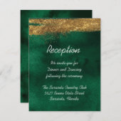 Carte D'accompagnement Aquarelle Emerald avec or (Devant / Derrière)