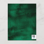 Carte D'accompagnement Aquarelle Emerald avec or (Dos)