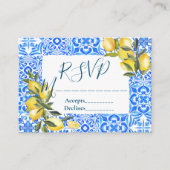 Carte D'accompagnement Aquarelle en tuile toscane avec citron RSVP (Devant)