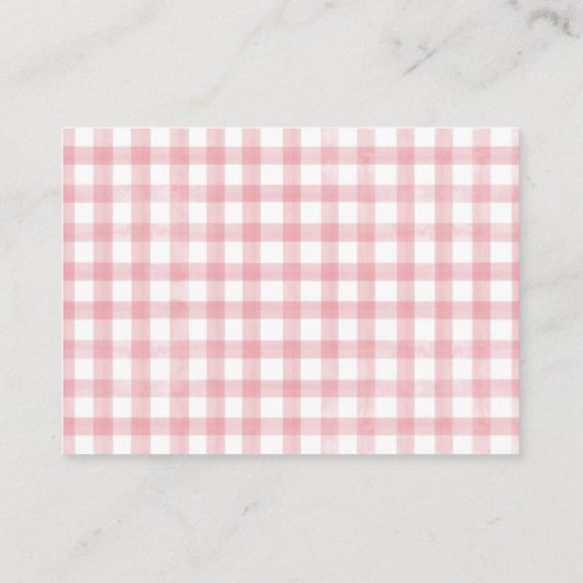 Carte D'accompagnement Aquarelle En vichy chaudière rose (Dos)