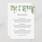 Carte D'accompagnement Aquarelle Eucalyptus Feuille Mariage de feuillage  (Devant / Derrière)