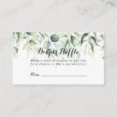 Carte D'accompagnement Aquarelle Eucalyptus Green Diaper Raffle Billet (Devant)