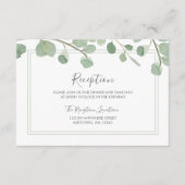 Carte D'accompagnement Aquarelle Eucalyptus Réception de mariage (Devant)