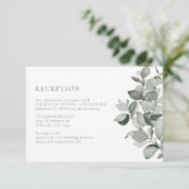 Carte D'accompagnement Aquarelle Eucalyptus Réception de mariage (Debout devant)