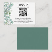 Carte D'accompagnement Aquarelle Eucalyptus Verdure QR RSVP Mariage (Devant / Derrière)