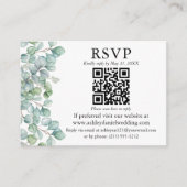Carte D'accompagnement Aquarelle Eucalyptus Verdure QR RSVP Mariage (Devant)