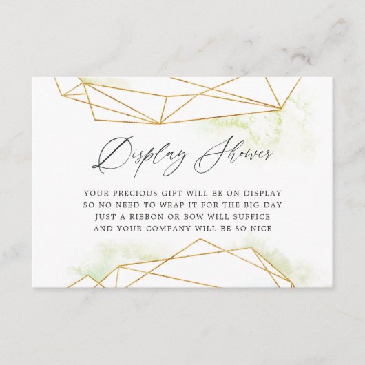 Carte D'accompagnement Aquarelle Fête des mariées géométrique douche (Devant)